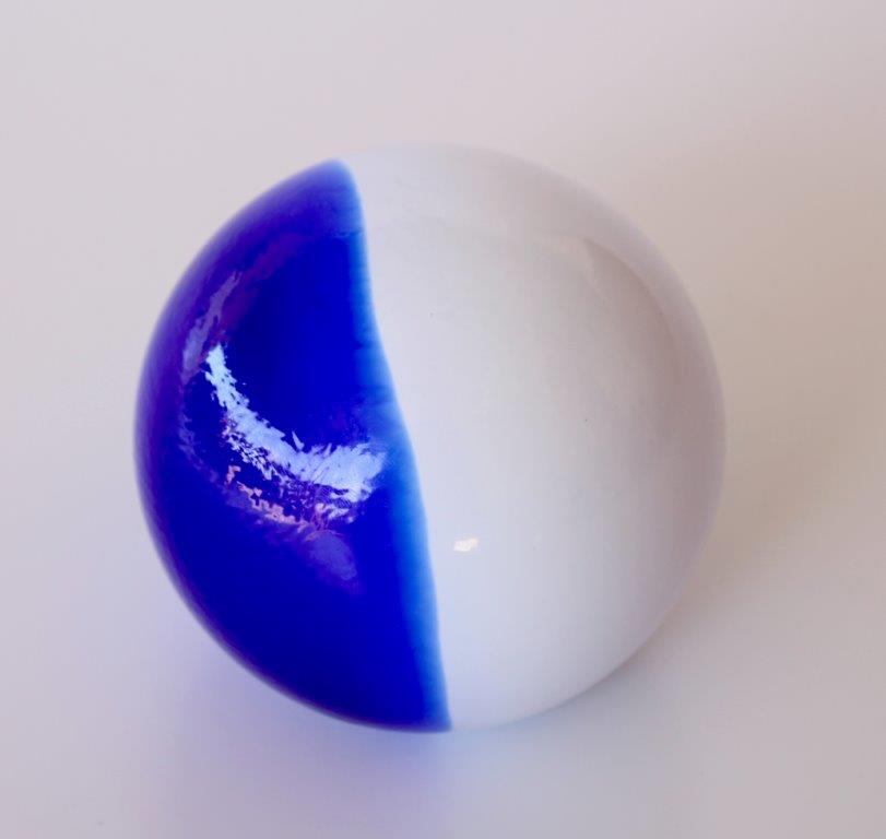 Blue & White Glass Ball